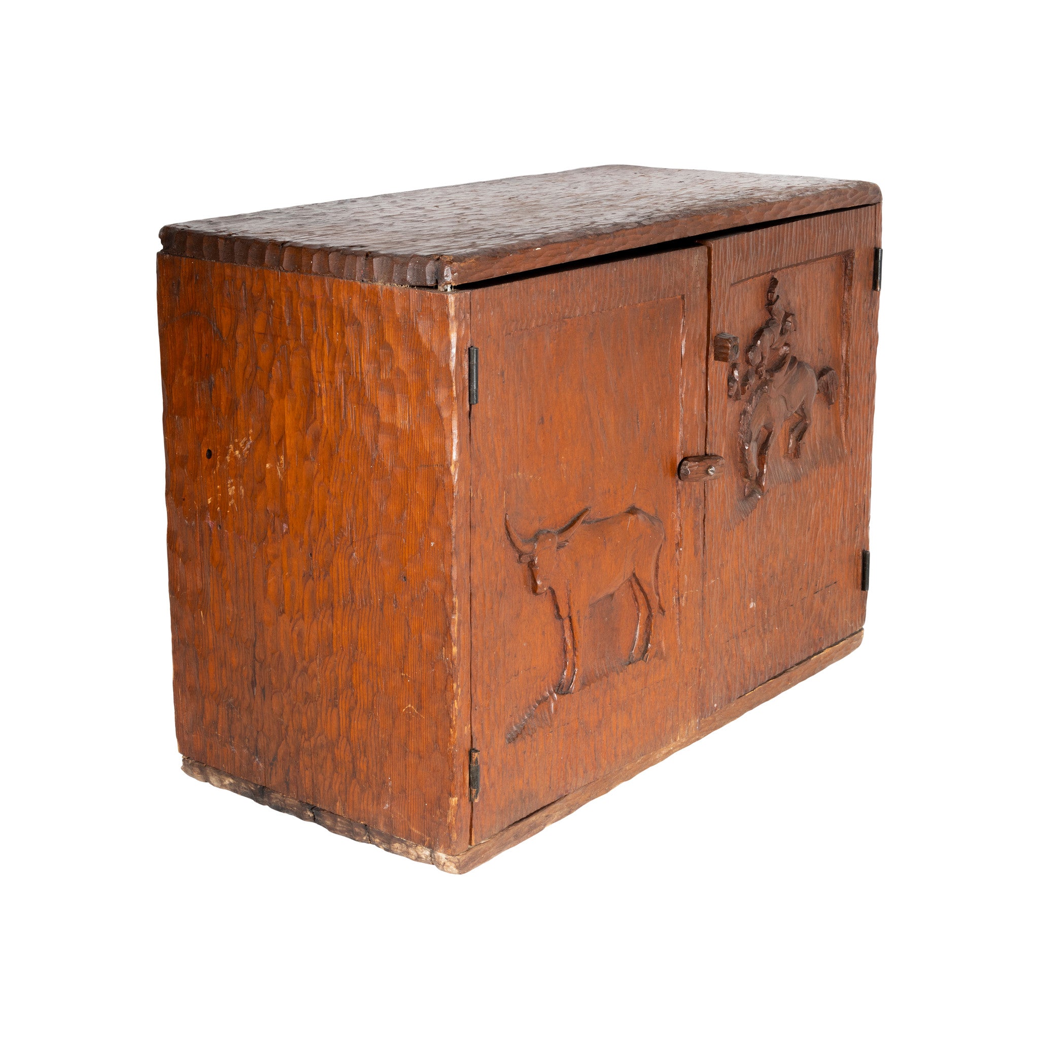 Cowboy Folk Art Cabinet