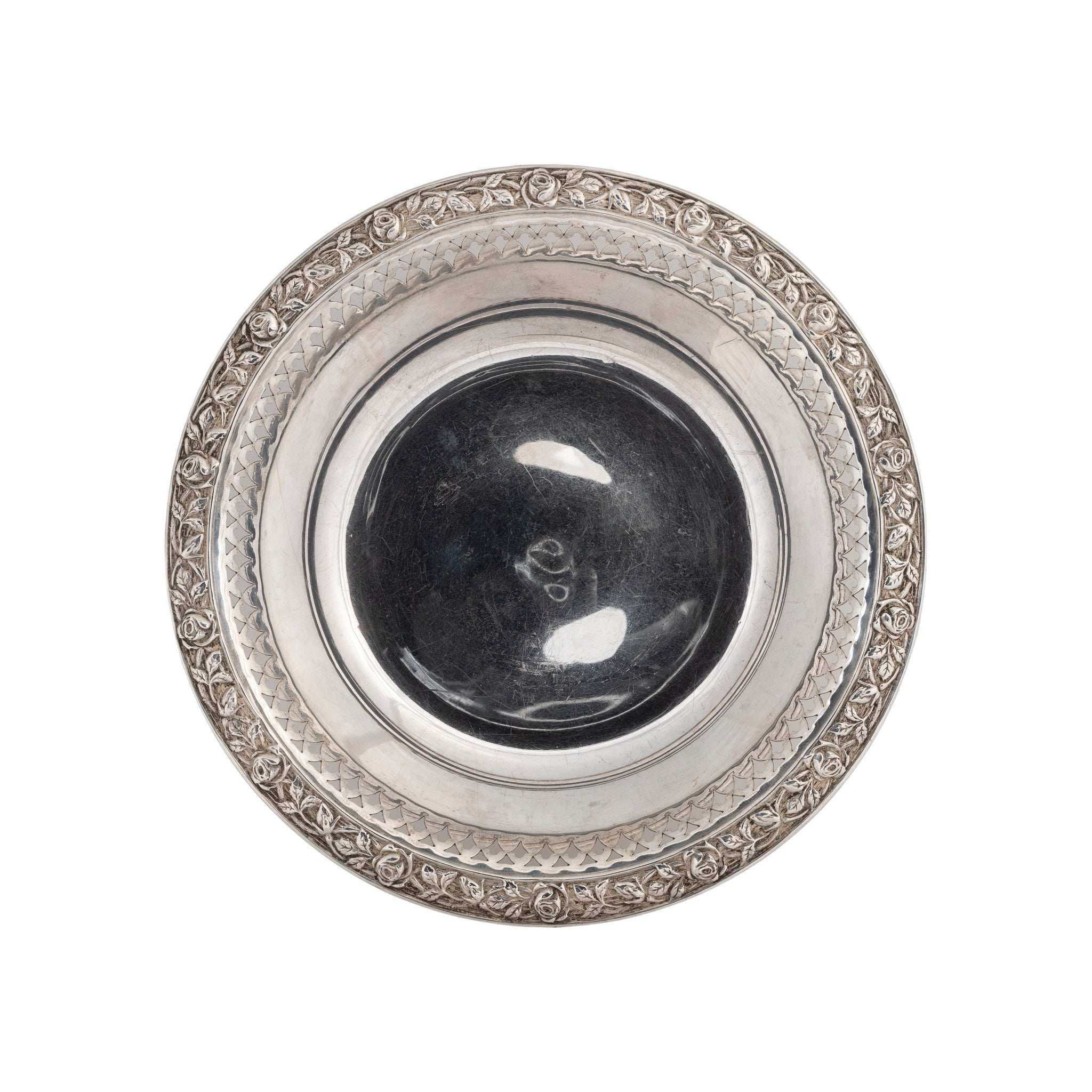 Sterling Bowl with Rose Border