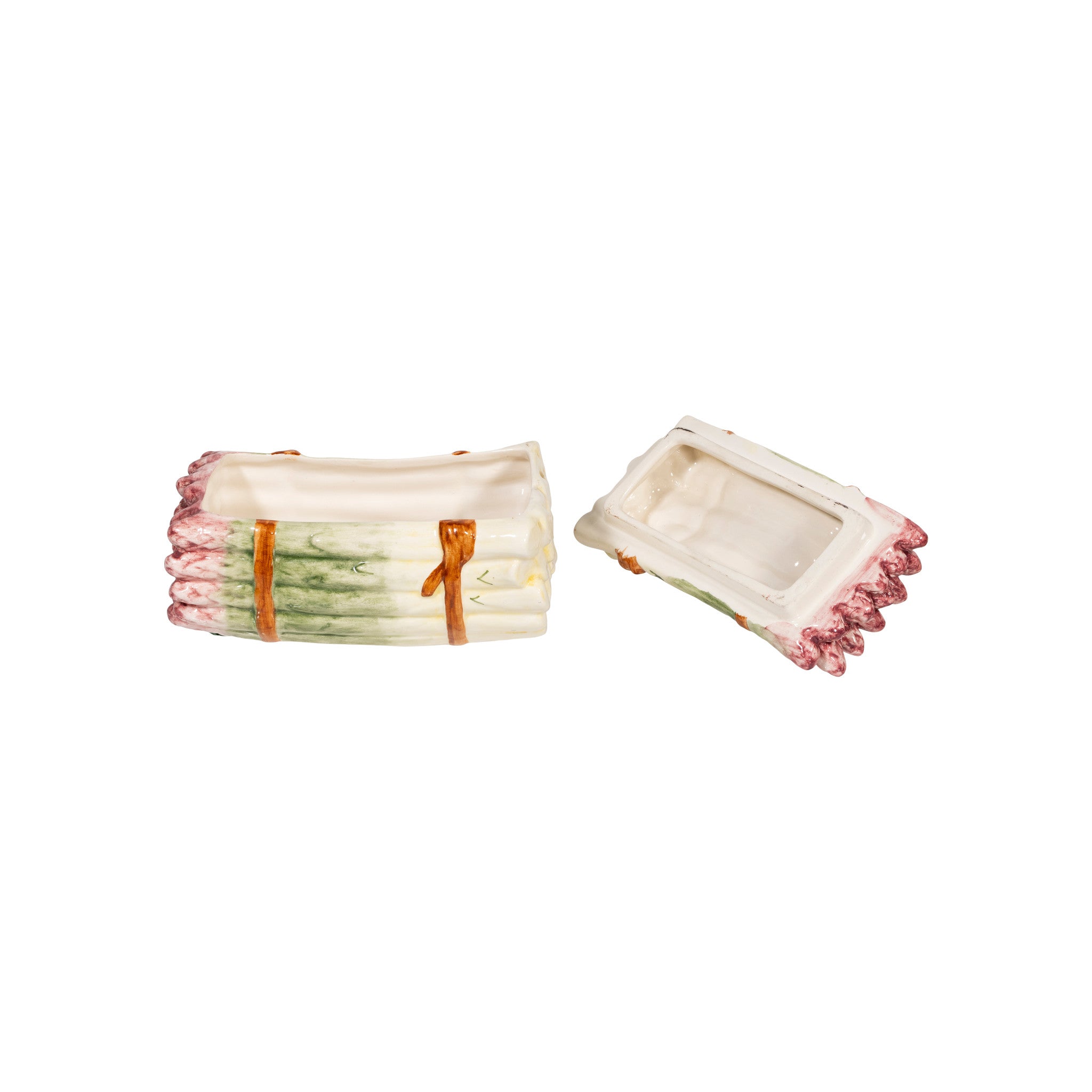 Majolica Asparagus Serving Pieces