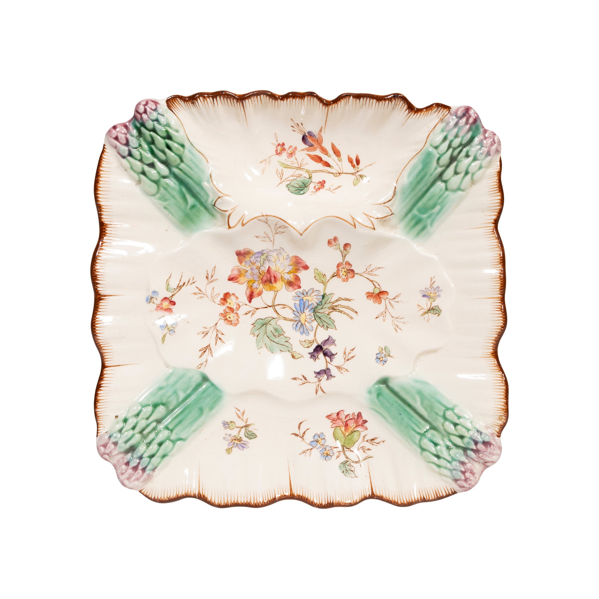 Majolica Asparagus Serving Pieces