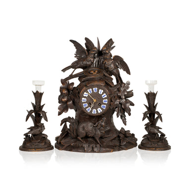 Black Forest Clock Set, Furnishings, Black Forest, Clock