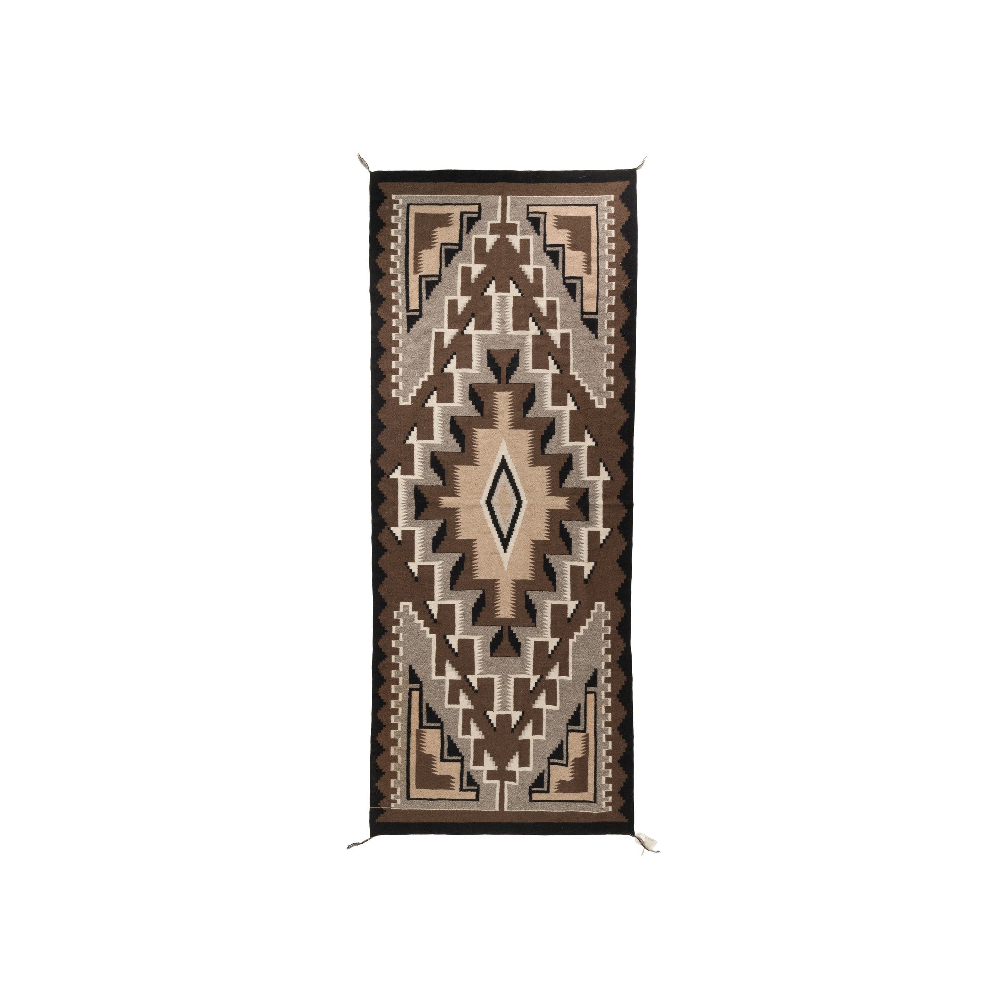 Navajo Two Grey Hills Runner, Native, Weaving, Floor Rug