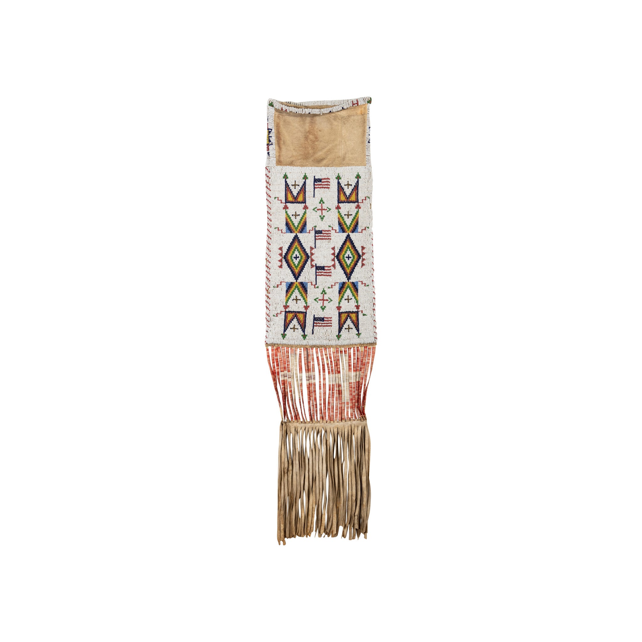 Sioux Patriotic Pictorial Pipe Bag, Native, Bag, Pipe Bag