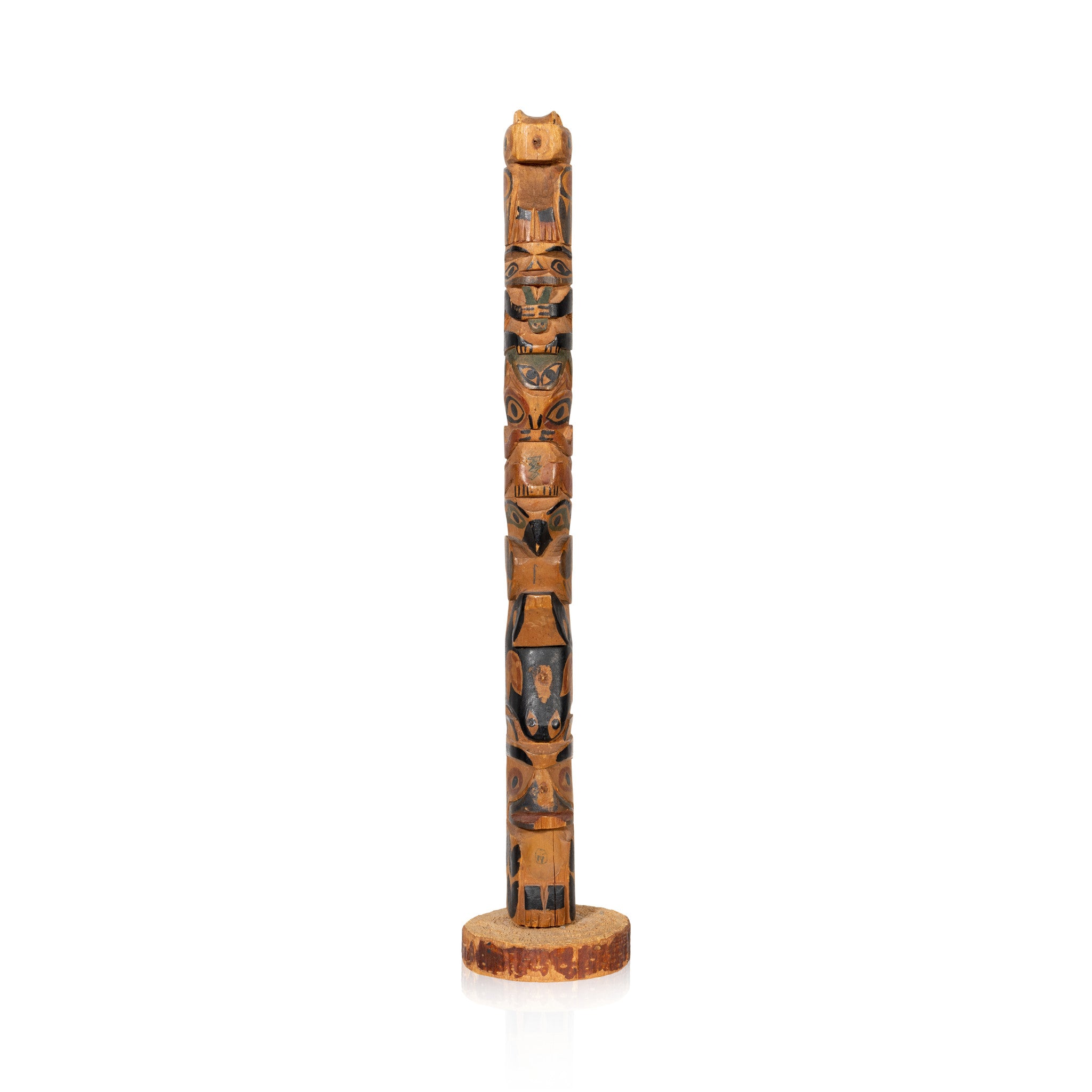 Seven Figure Northwest Totem, Native, Carving, Totem Pole