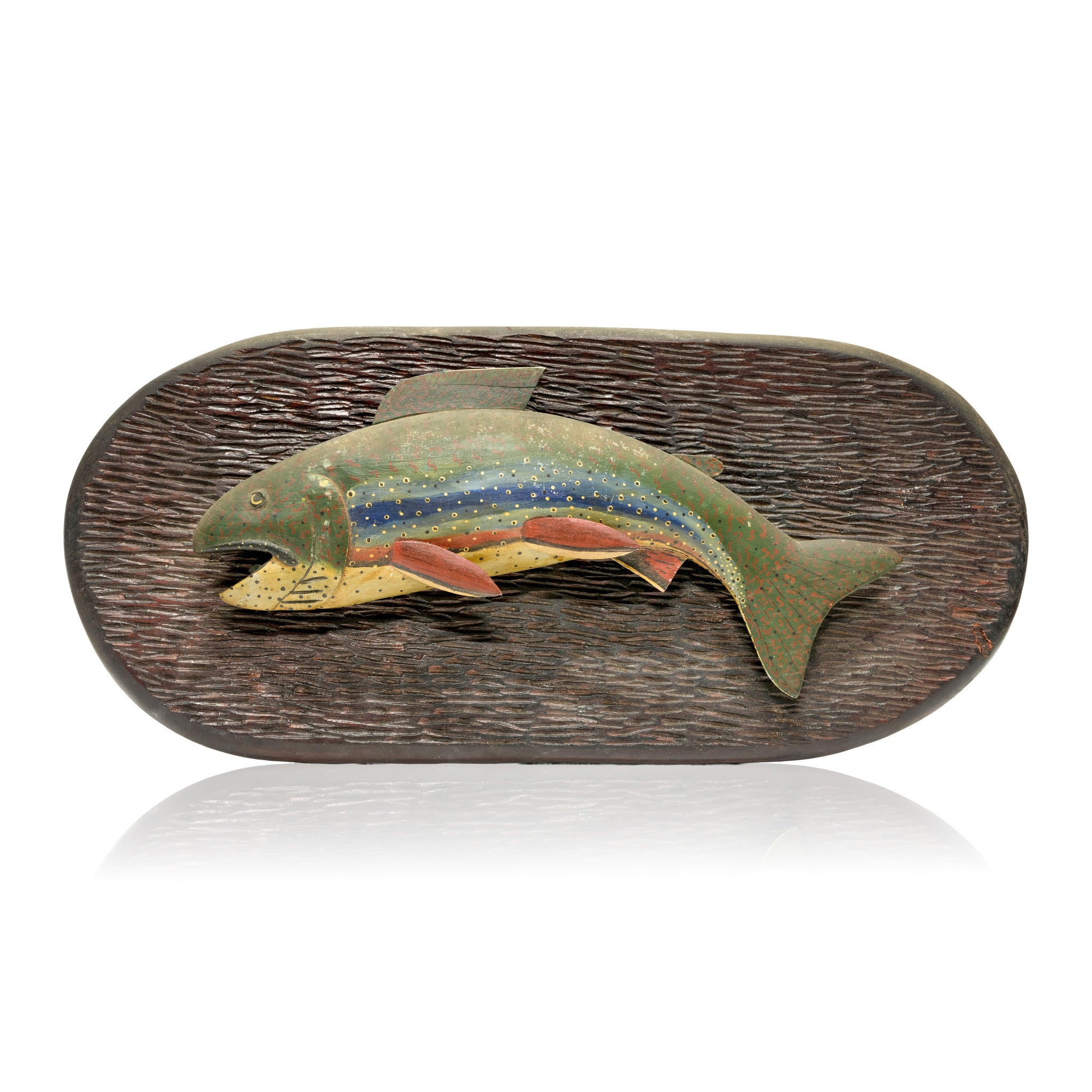 Folky Rainbow Trout Carving, Furnishings, Decor, Carving