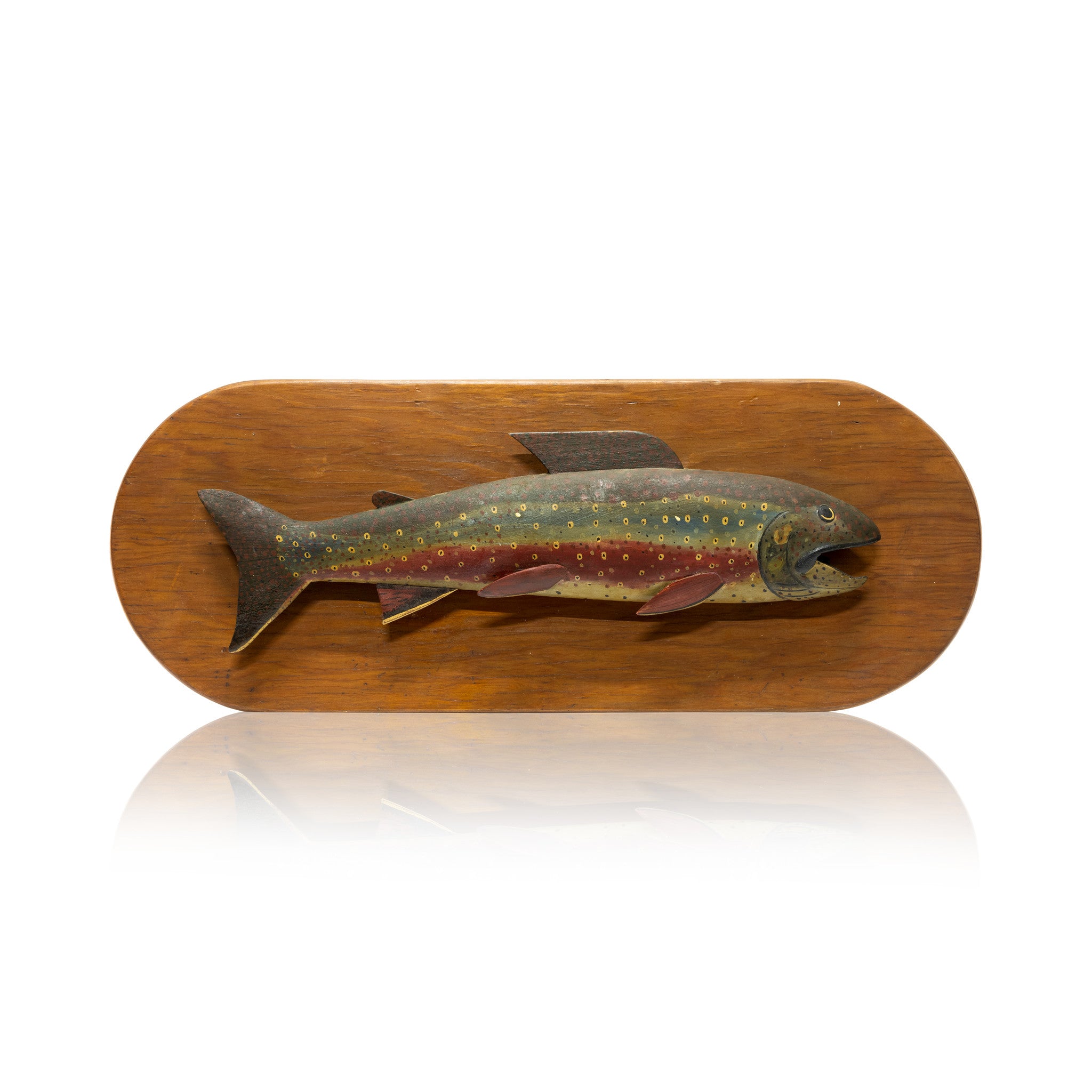 Folky Rainbow Trout Carving, Furnishings, Decor, Carving