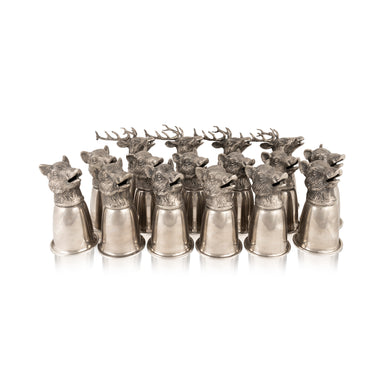 Boar and Stag Head Stirrup Cups, Furnishings, Barware, Liquor Related
