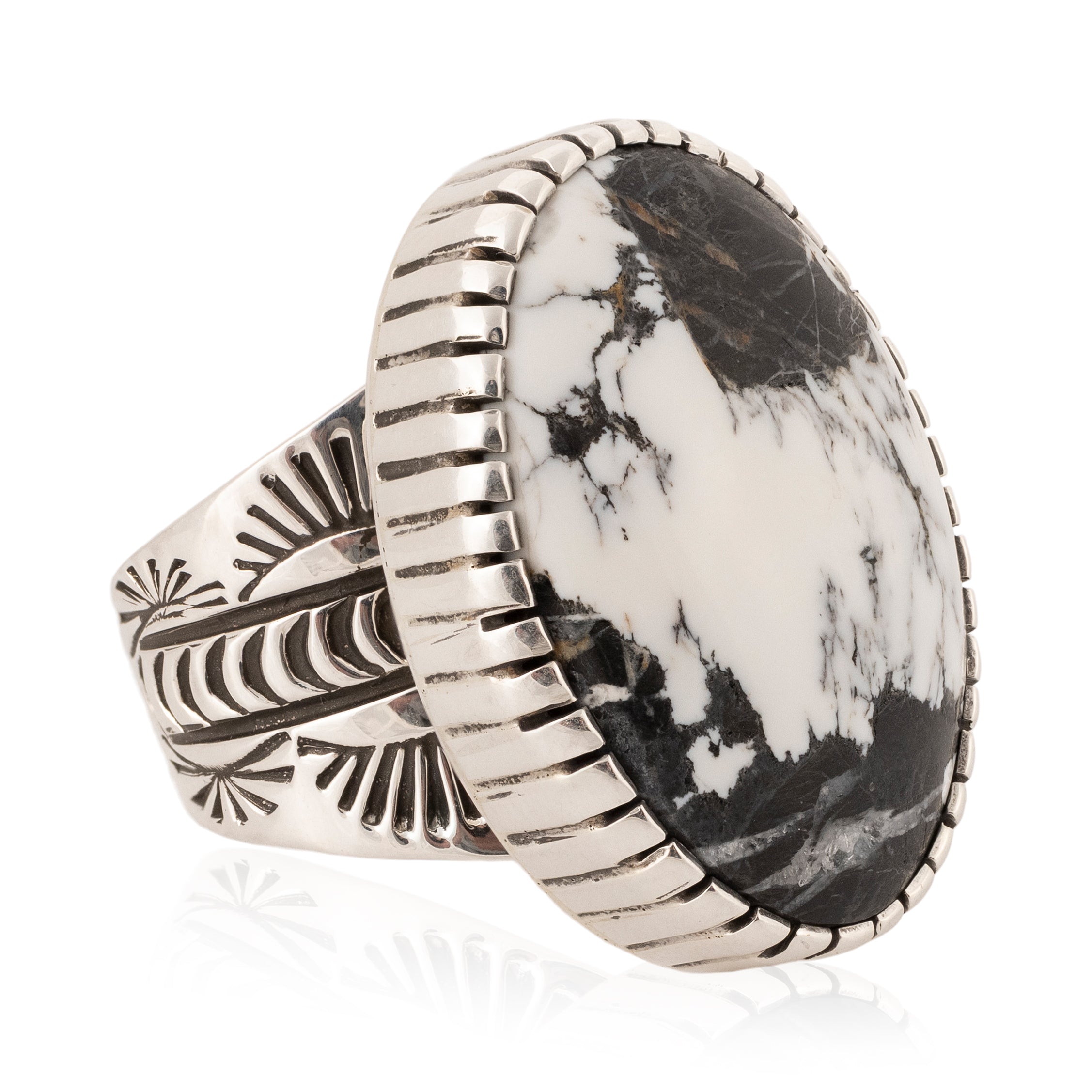 White Buffalo Turquoise Ring, Jewelry, Ring, Native