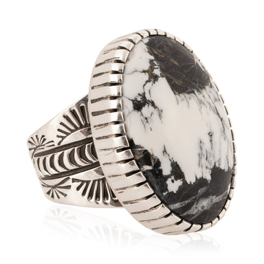 White Buffalo Turquoise Ring, Jewelry, Ring, Native