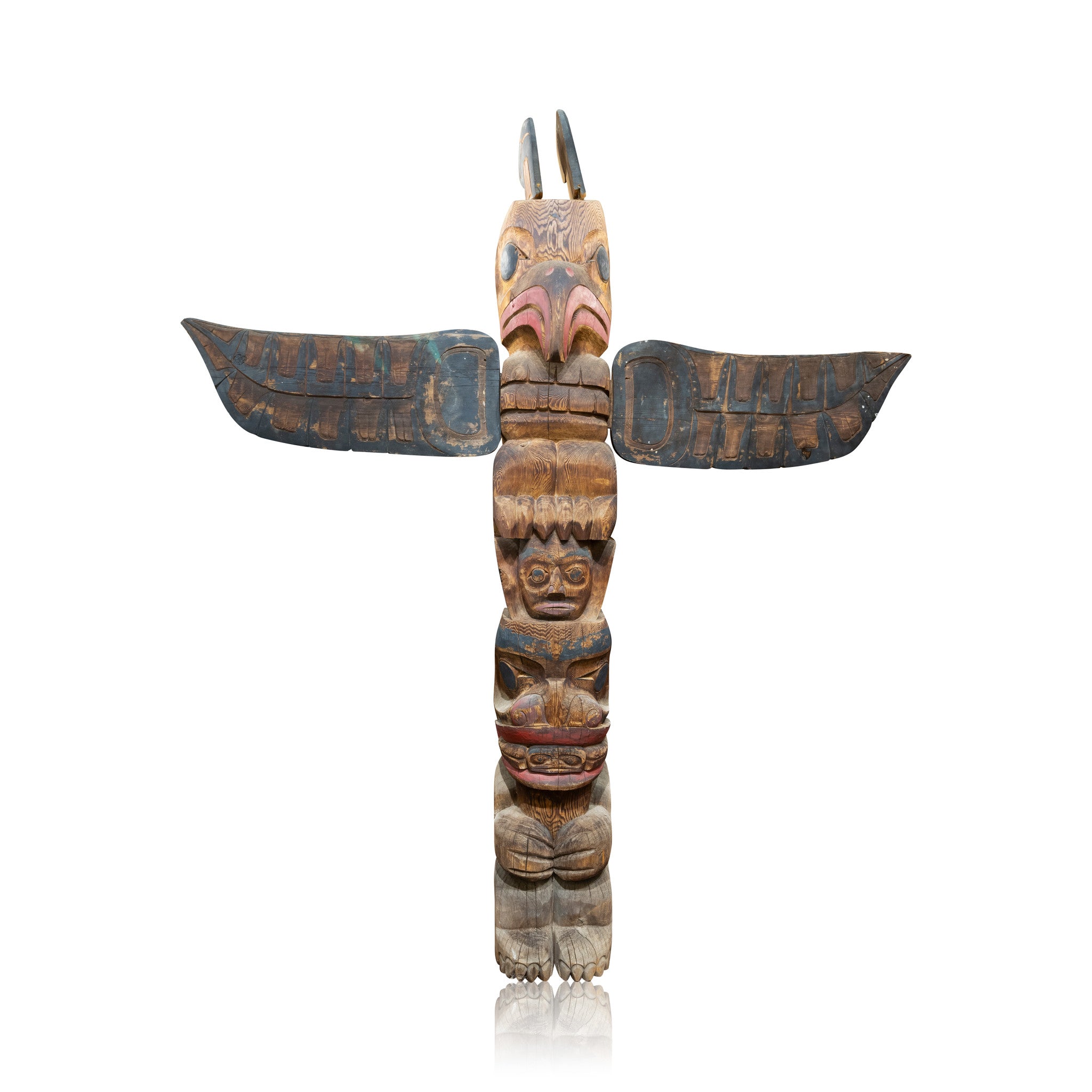 Matched Pair Monumental Salish Coast Totems