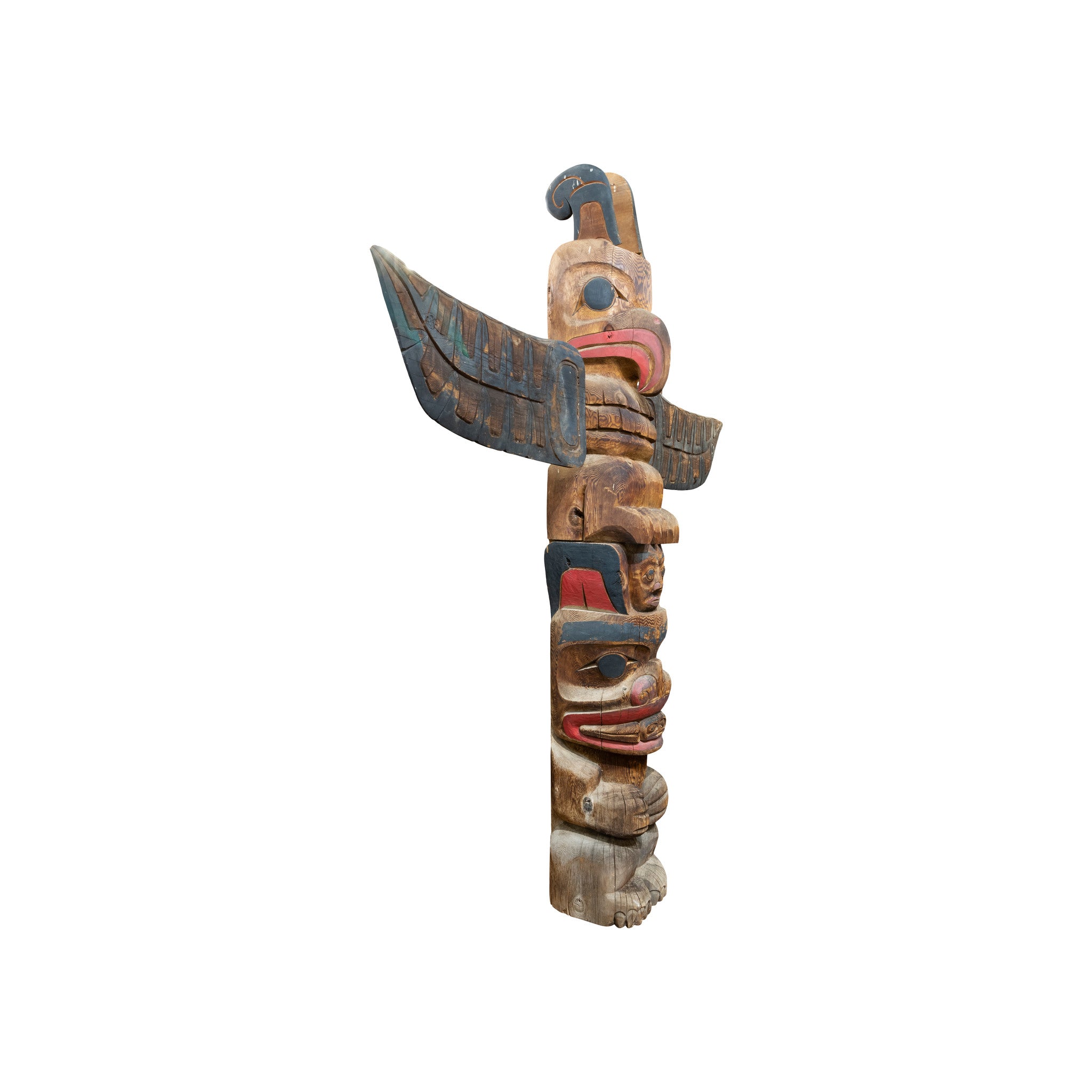 Matched Pair Monumental Salish Coast Totems