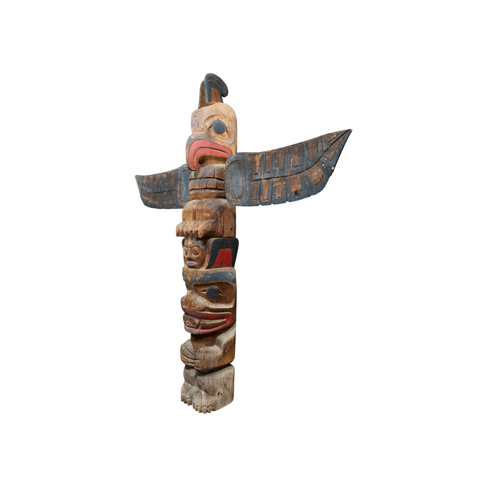 Matched Pair Monumental Salish Coast Totems