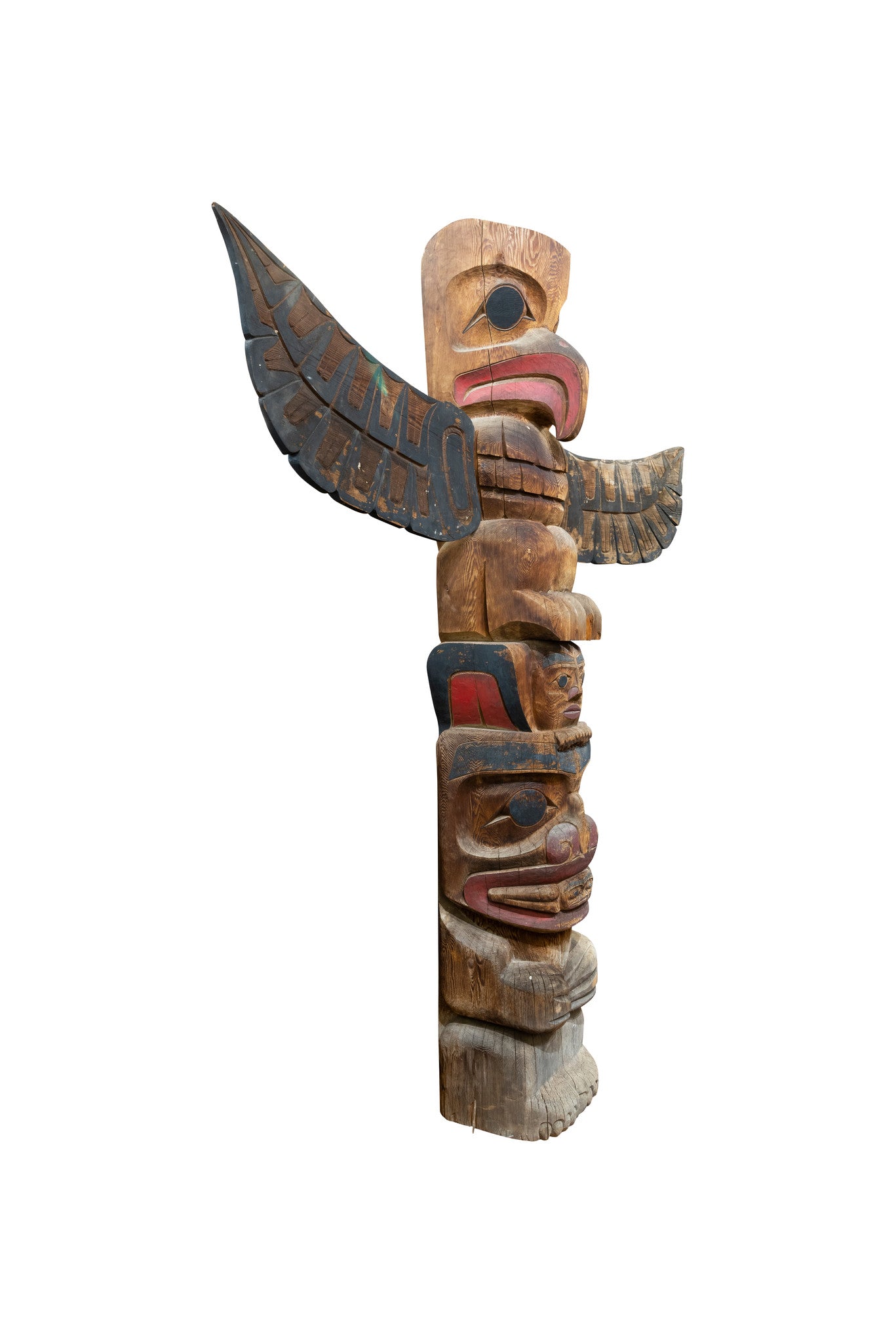 Matched Pair Monumental Salish Coast Totems