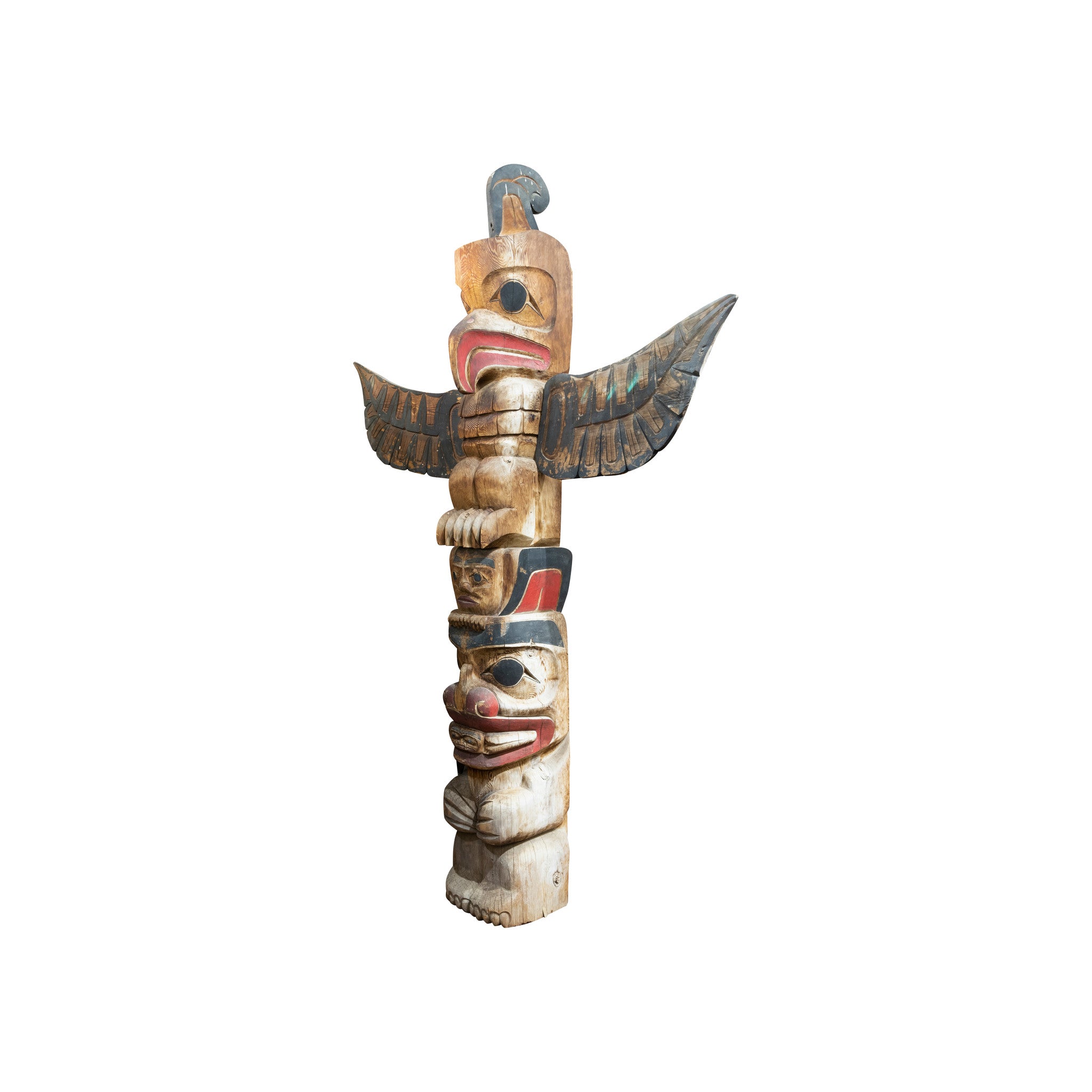 Matched Pair Monumental Salish Coast Totems