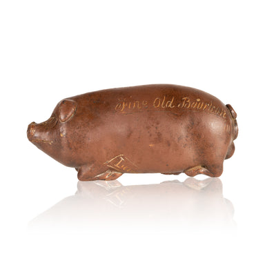 Albany Slip Glazed Stoneware Pig Flask, Furnishings, Barware, Flask