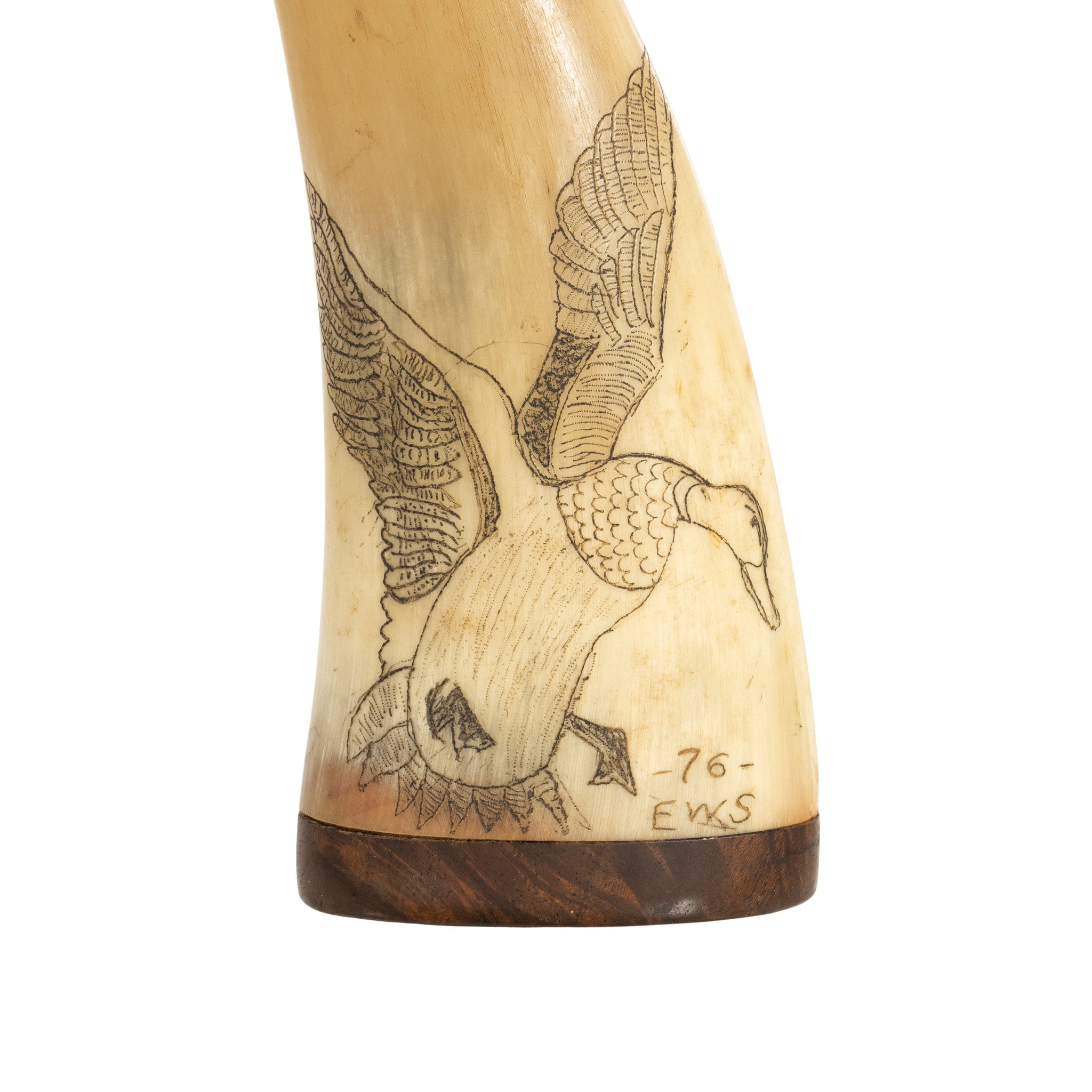 Scrimshawed Powder Horn