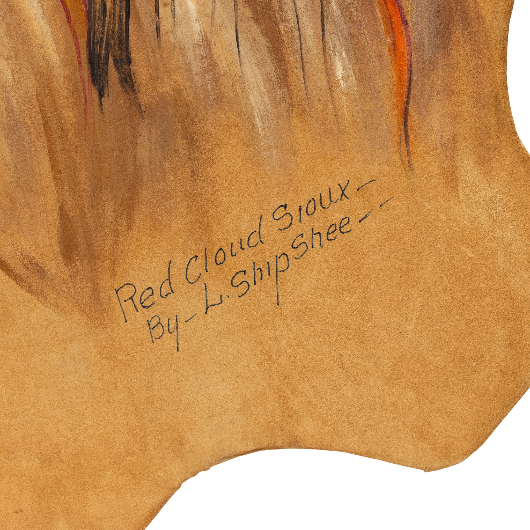 Hide Painting of Chief Red Cloud by Louis Shipshee