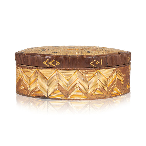 Micmac Quilled Box, Native, Birch Bark, Container