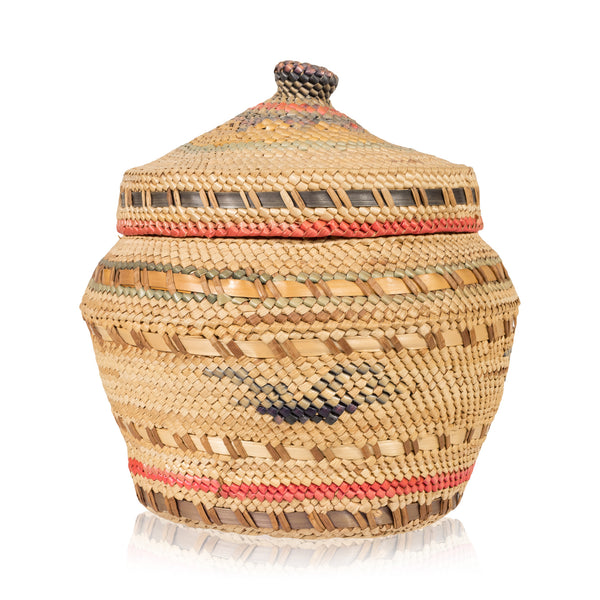 Makah Trinket Basket, Native, Basketry, Vertical