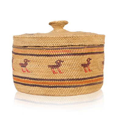 Makah Trinket Basket, Native, Basketry, Vertical
