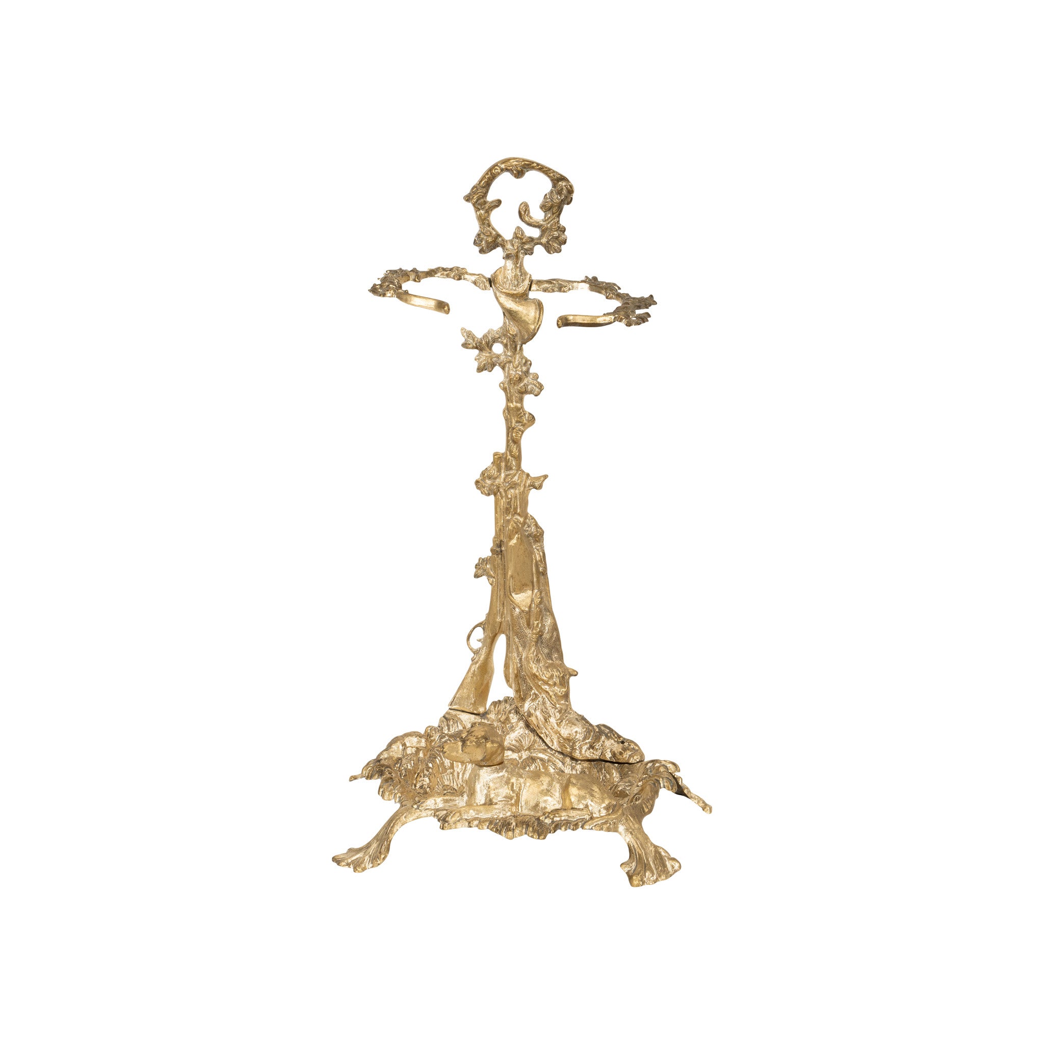Cast Bronze Hunting Dog Umbrella Stand, Furnishings, Furniture, Other