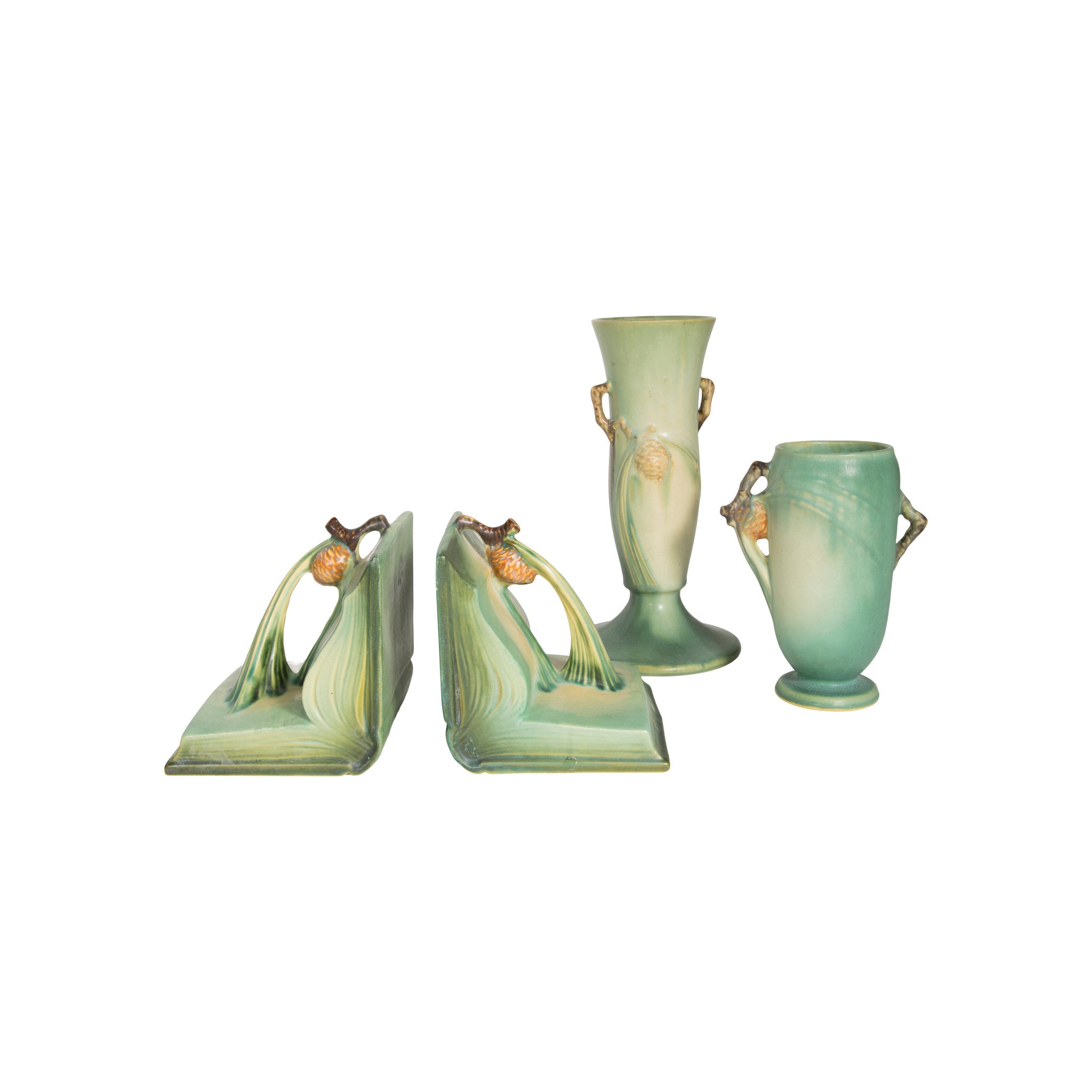 Green Roseville Pinecone Collection