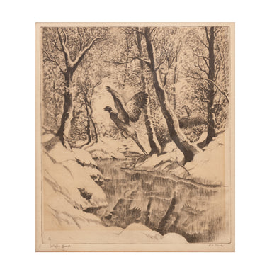 Winter Guest by H. Palenski, Fine Art, Other, Etching