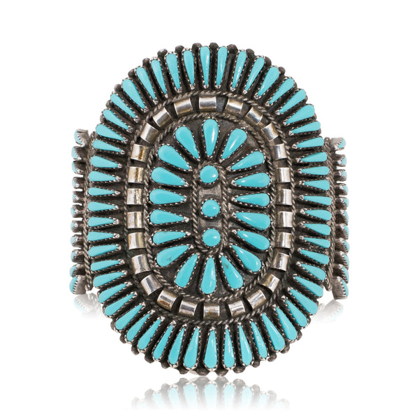 Zuni Needlepoint Turquoise Bracelet, Jewelry, Bracelet, Native