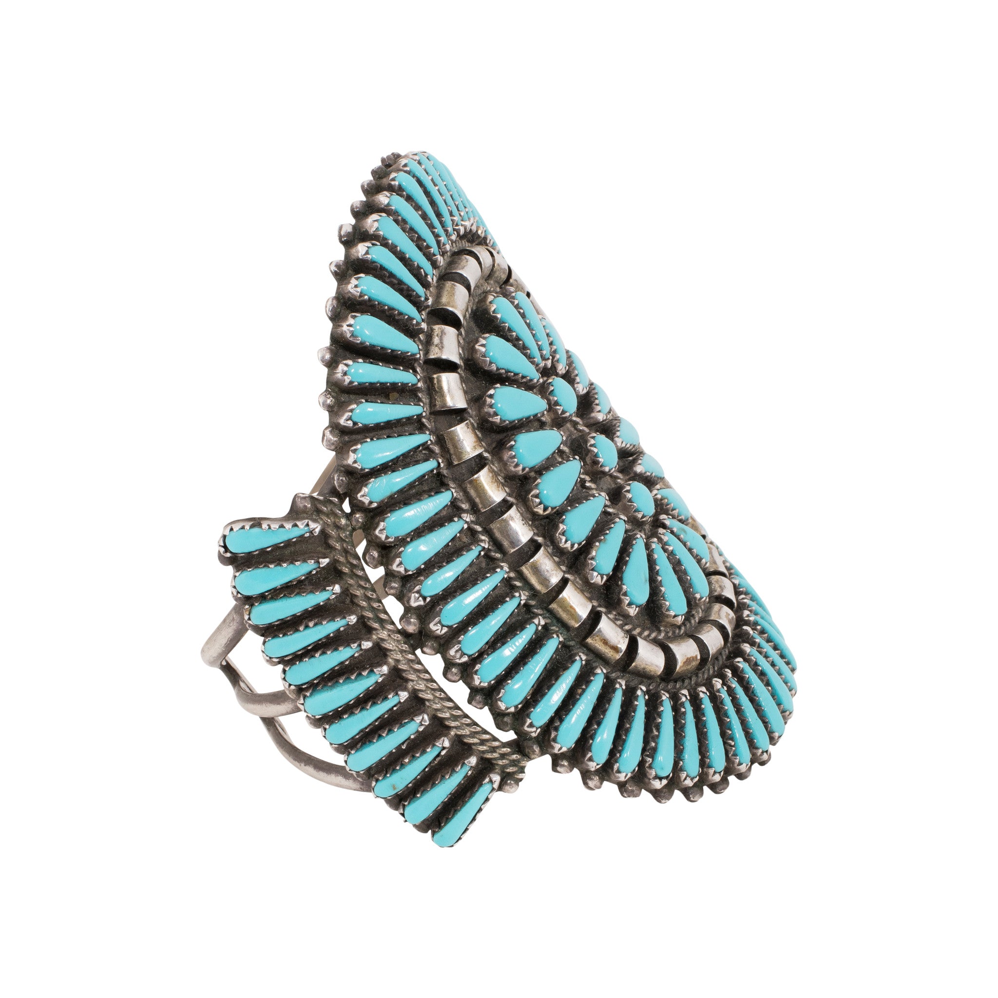 Zuni Needlepoint Turquoise Bracelet — Cisco's Gallery Zuni Needlepoint Turquoise Bracelet — Cisco's Gallery