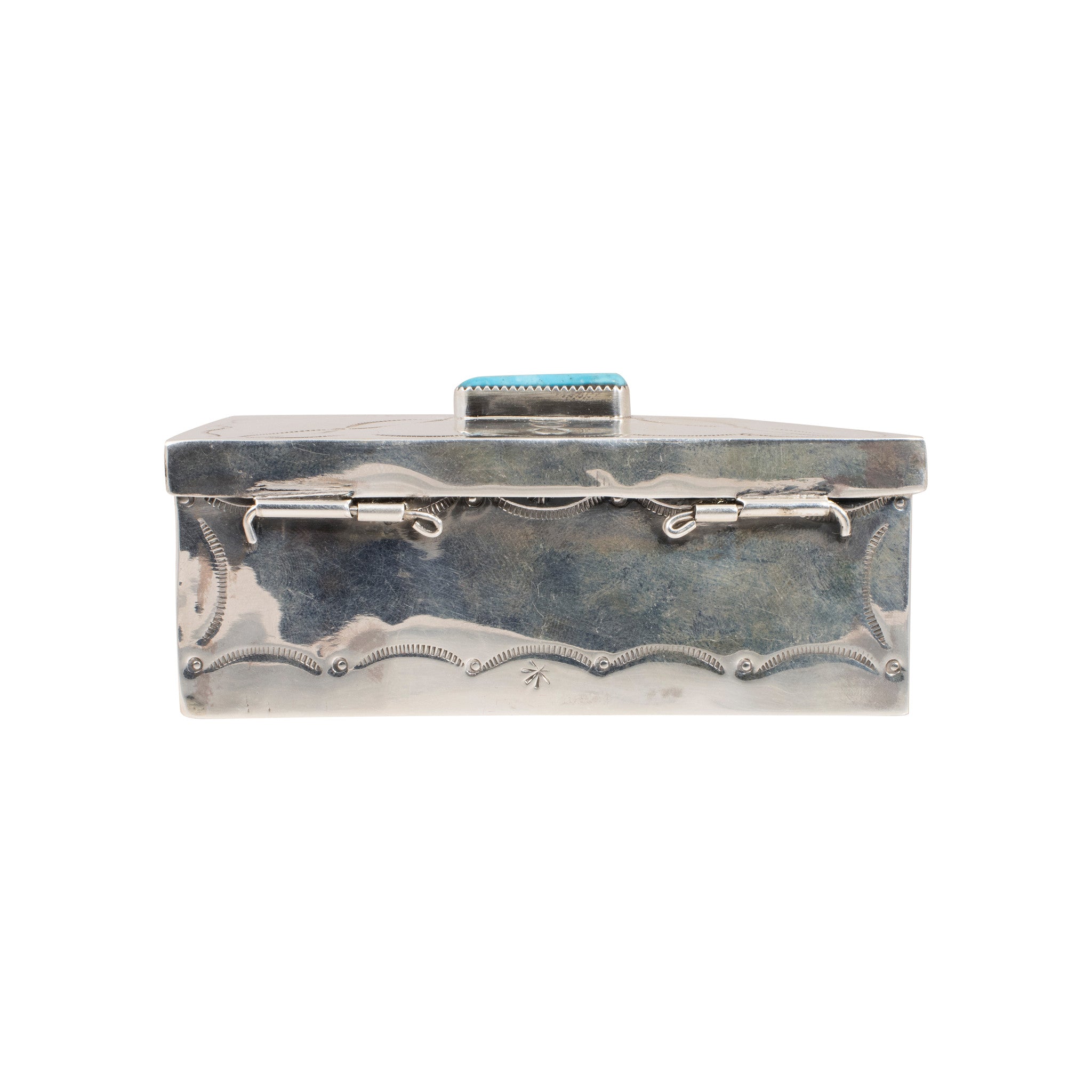 Navajo Fox Turquoise and Sterling Box