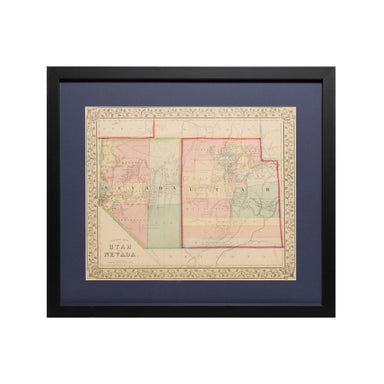 Map of Utah and Nevada County 1867, Furnishings, Decor, Map