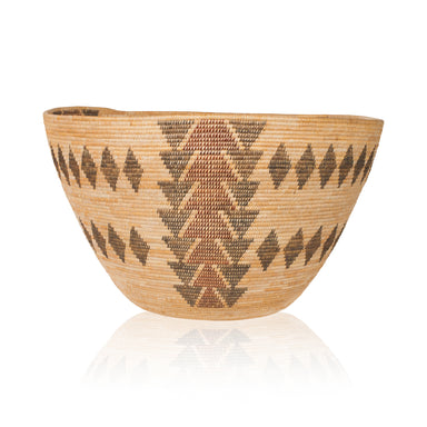 Yokut Polychrome Basket, Native, Basketry, Vertical