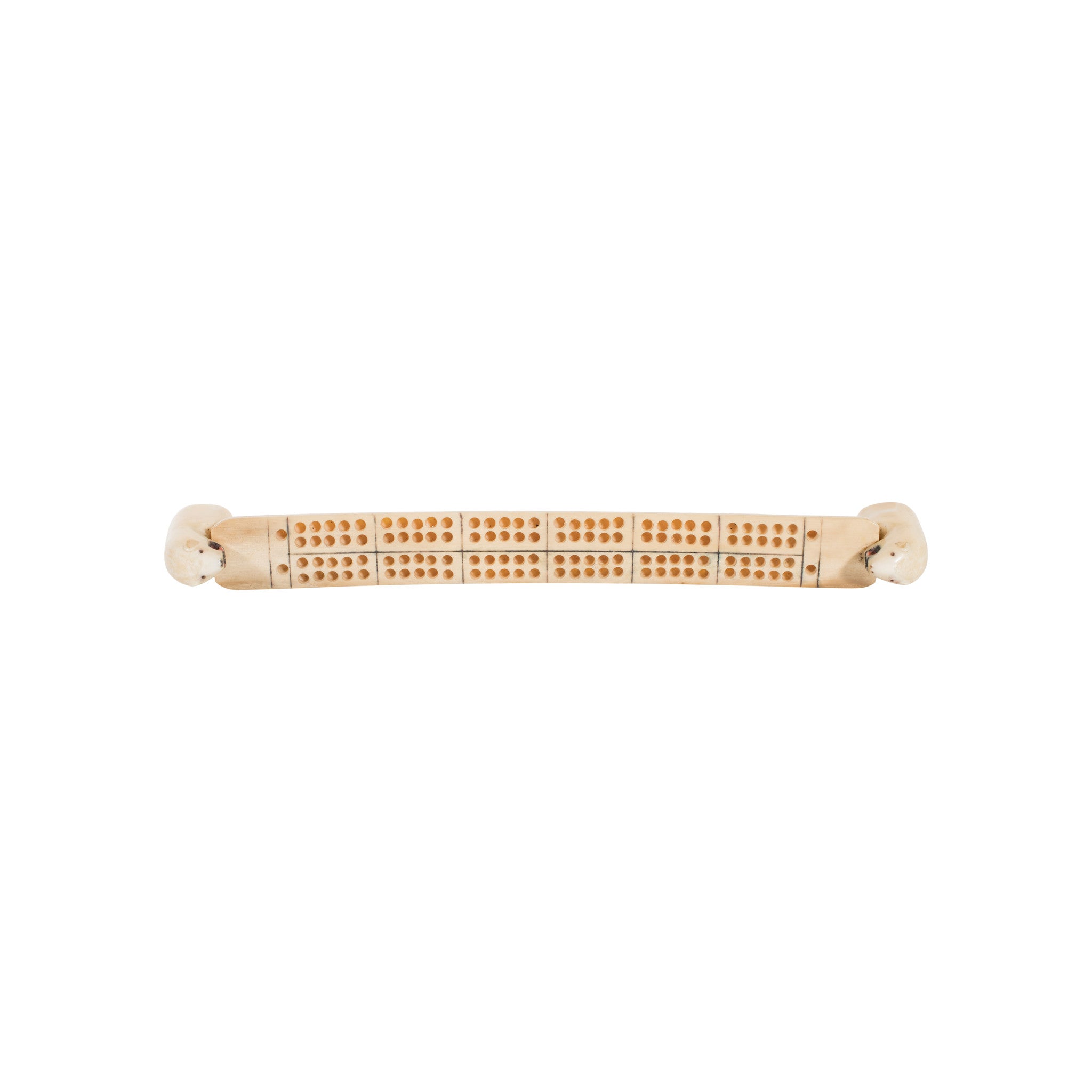 Miniature Inuit Walrus Ivory Cribbage Board
