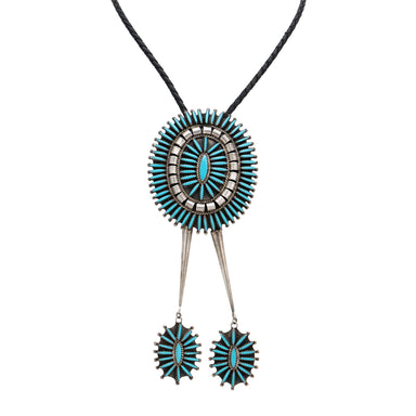 Navajo Turquoise Needlepoint Bolo, Jewelry, Bolo Necktie, Native