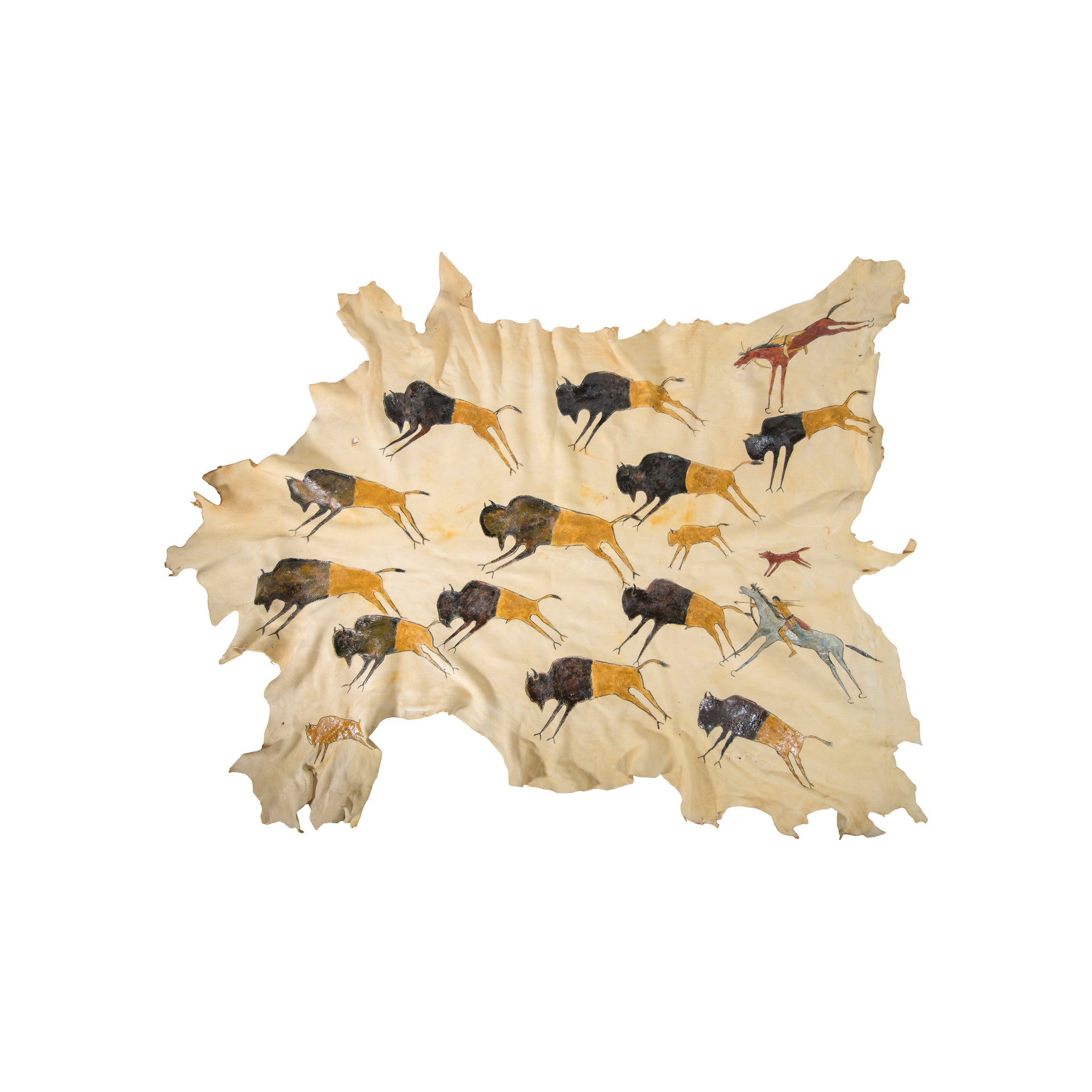 Blackfeet Hide Painting by David Dragonfly, Native, Art, Painted Hide