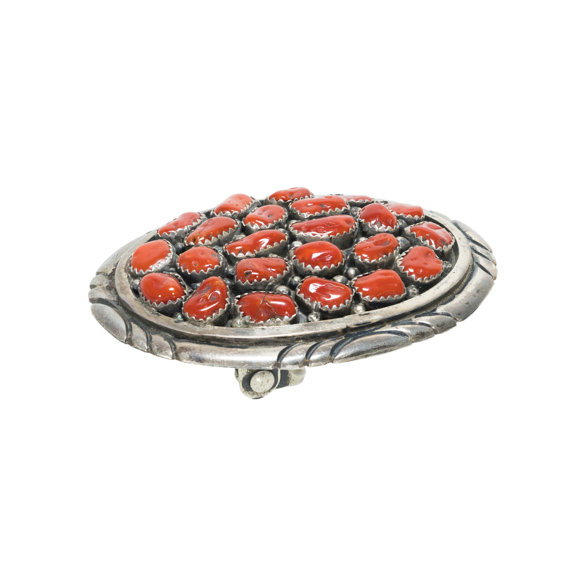 Coral and Sterling Buckle