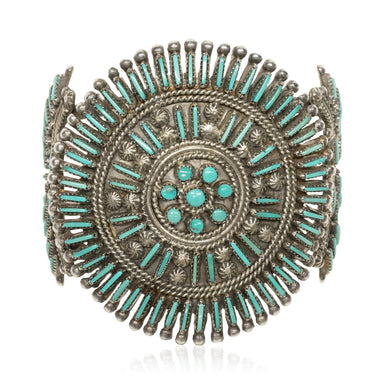 Zuni Needlepoint Turquoise Bracelet, Jewelry, Bracelet, Native