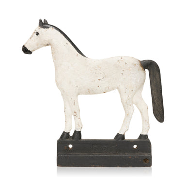 Painted Cast Iron Bob Tail Horse Weight, Furnishings, Decor, Windmill Weight