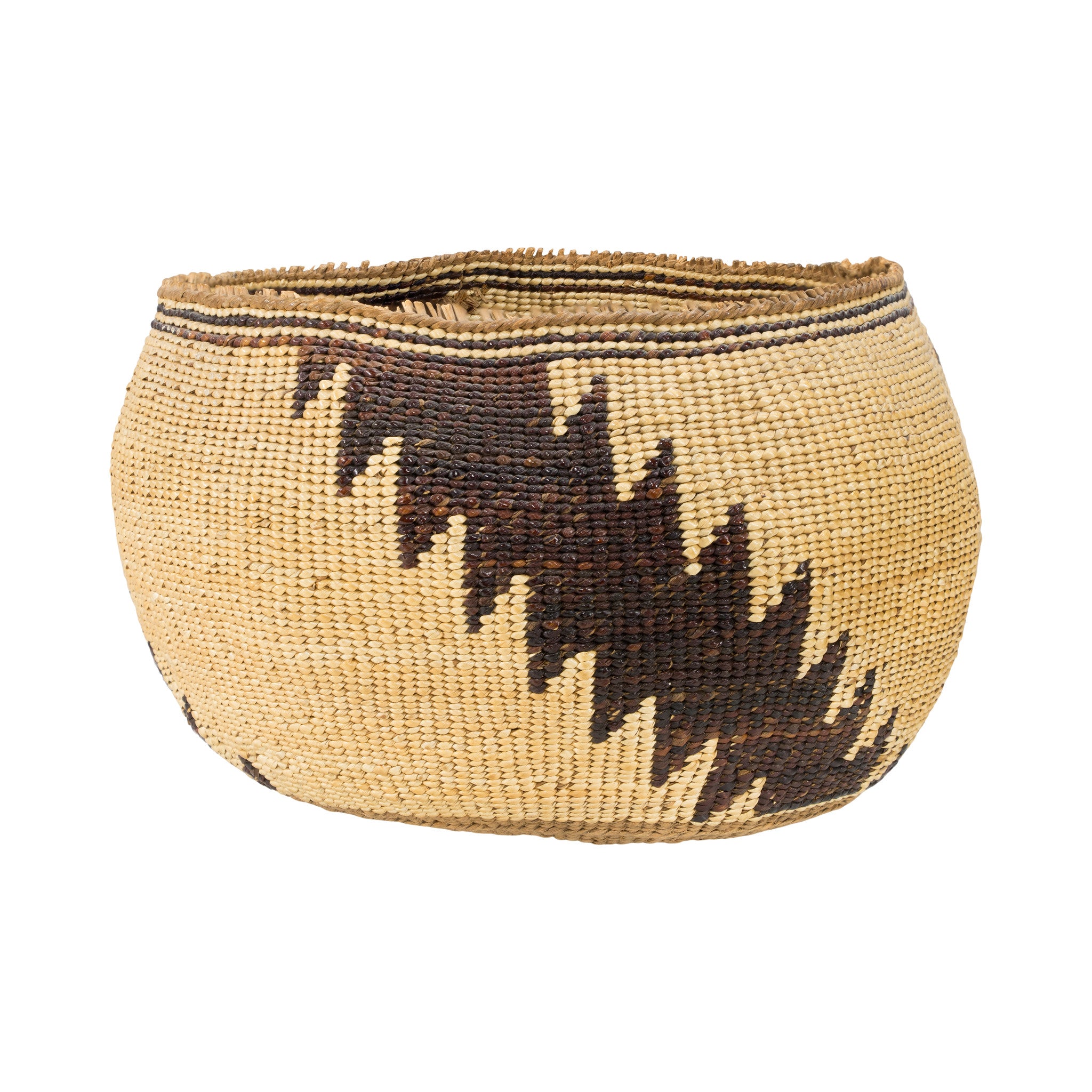 Pit River Basketry Bowl, Native, Basketry, Vertical