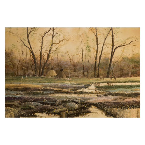 Camp at Quinault Creek by Thomas deDecker, Fine Art, Painting, Native American