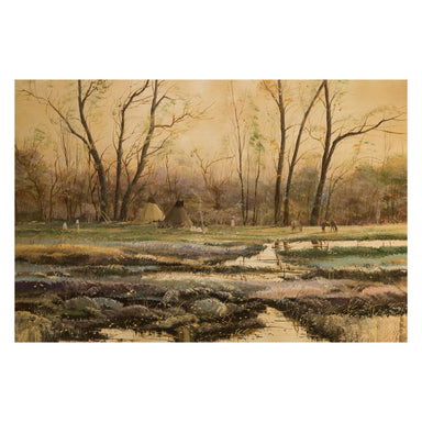 Camp at Quinault Creek by Thomas deDecker, Fine Art, Painting, Native American