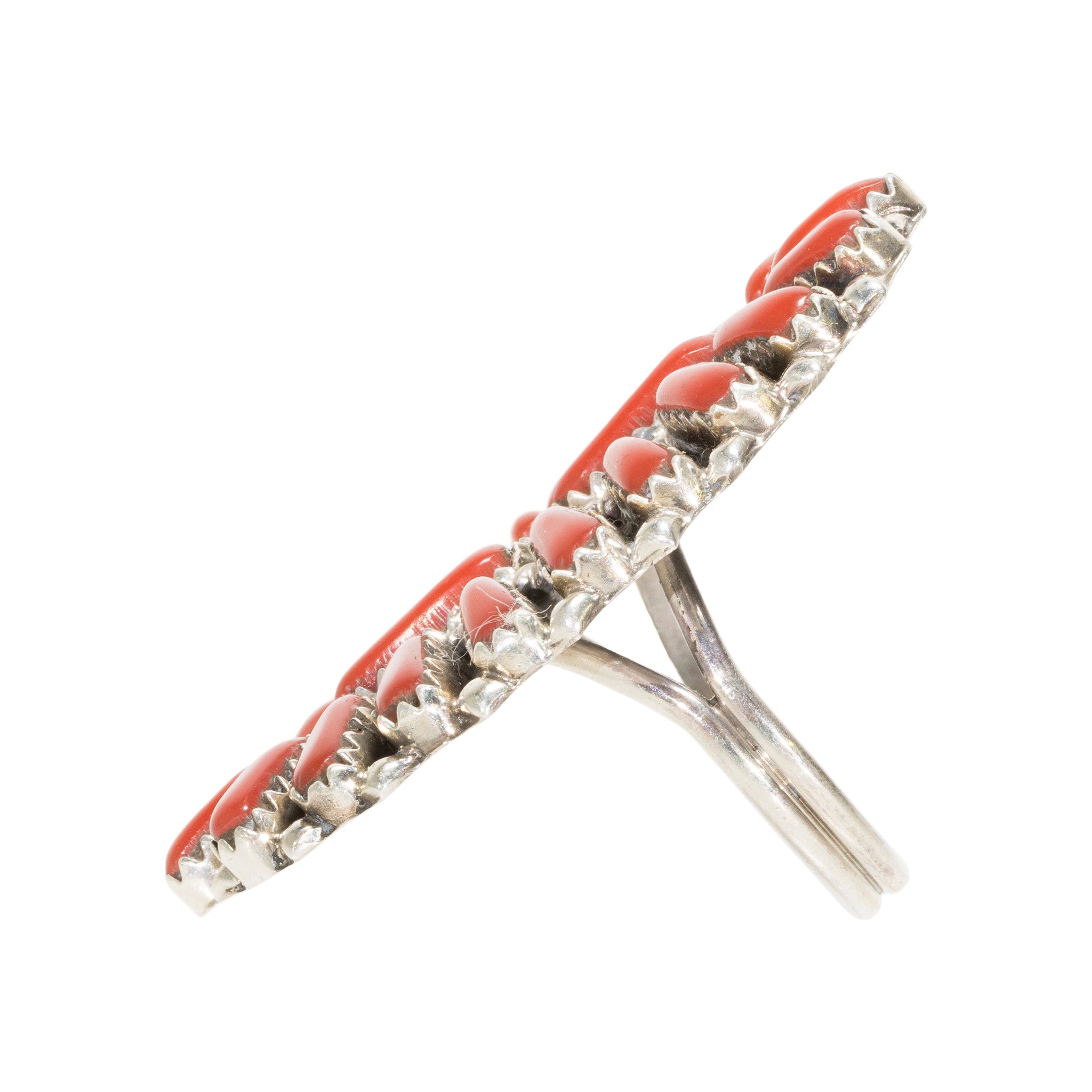 Zuni Coral Petit Point Ring