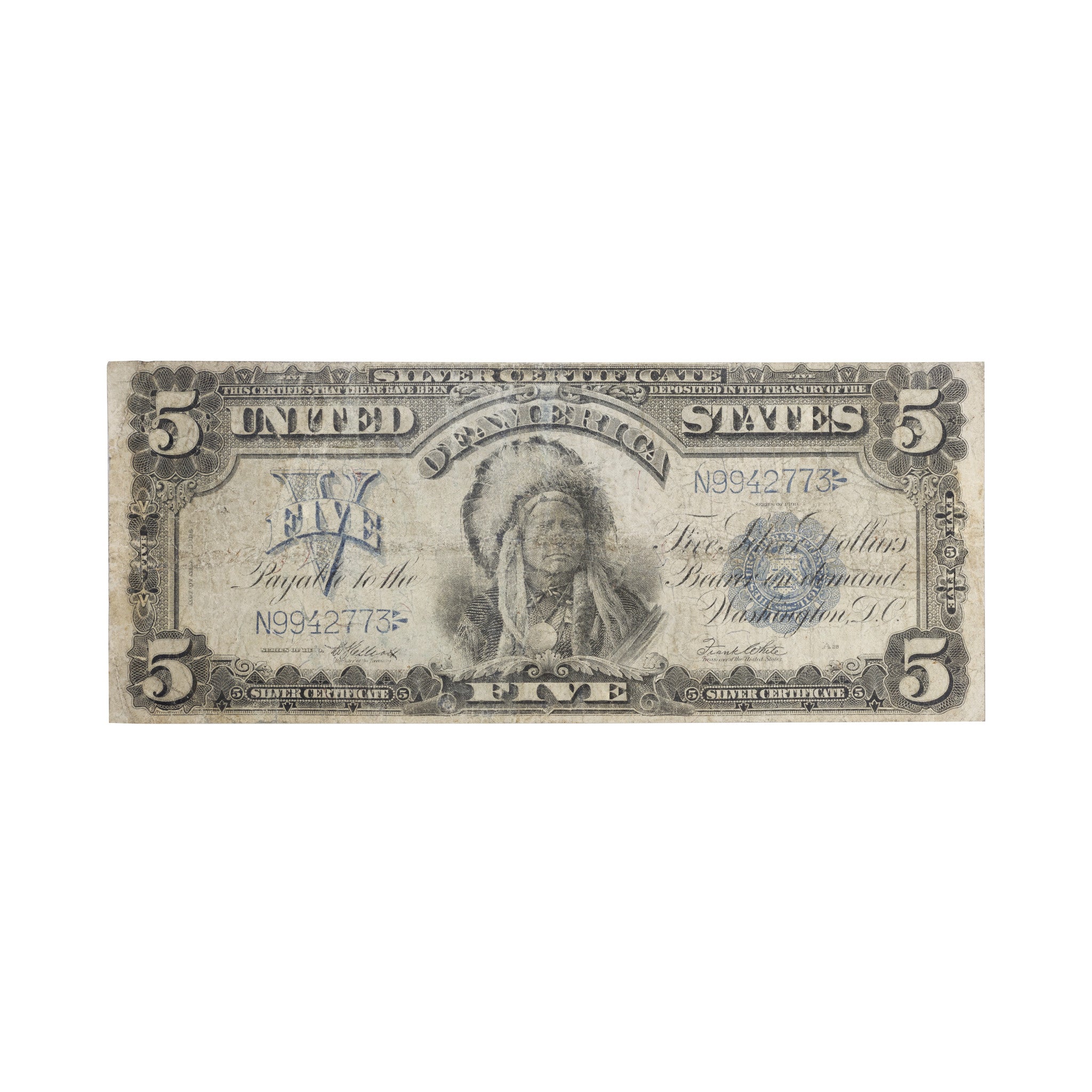 US 1899 Silver Certificate $5 Indian Chief, Other, Money, Other