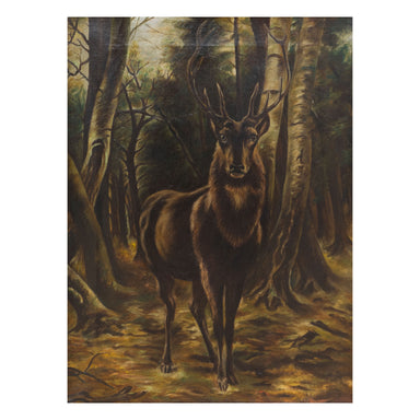 Vintage Stag Painting, Fine Art, Painting, Wildlife