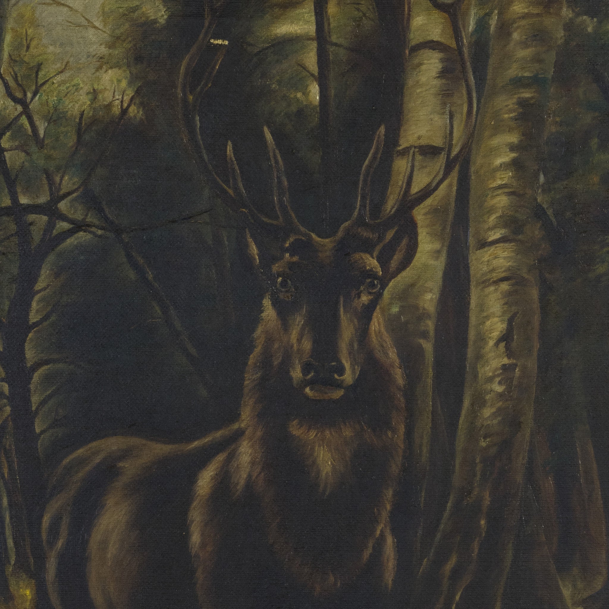 Vintage Stag Painting