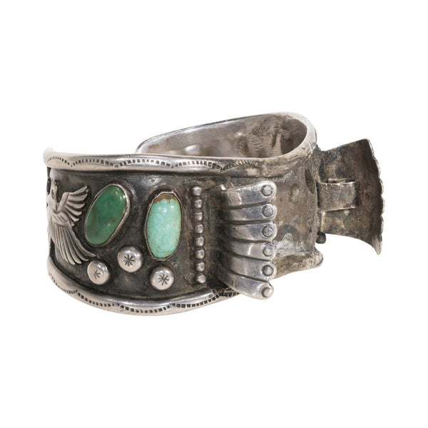 Navajo Turquoise and Sterling Watch Band, Jewelry, Watch, Native
