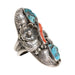 Kingman Turquoise and Coral Ring, Jewelry, Ring, Native