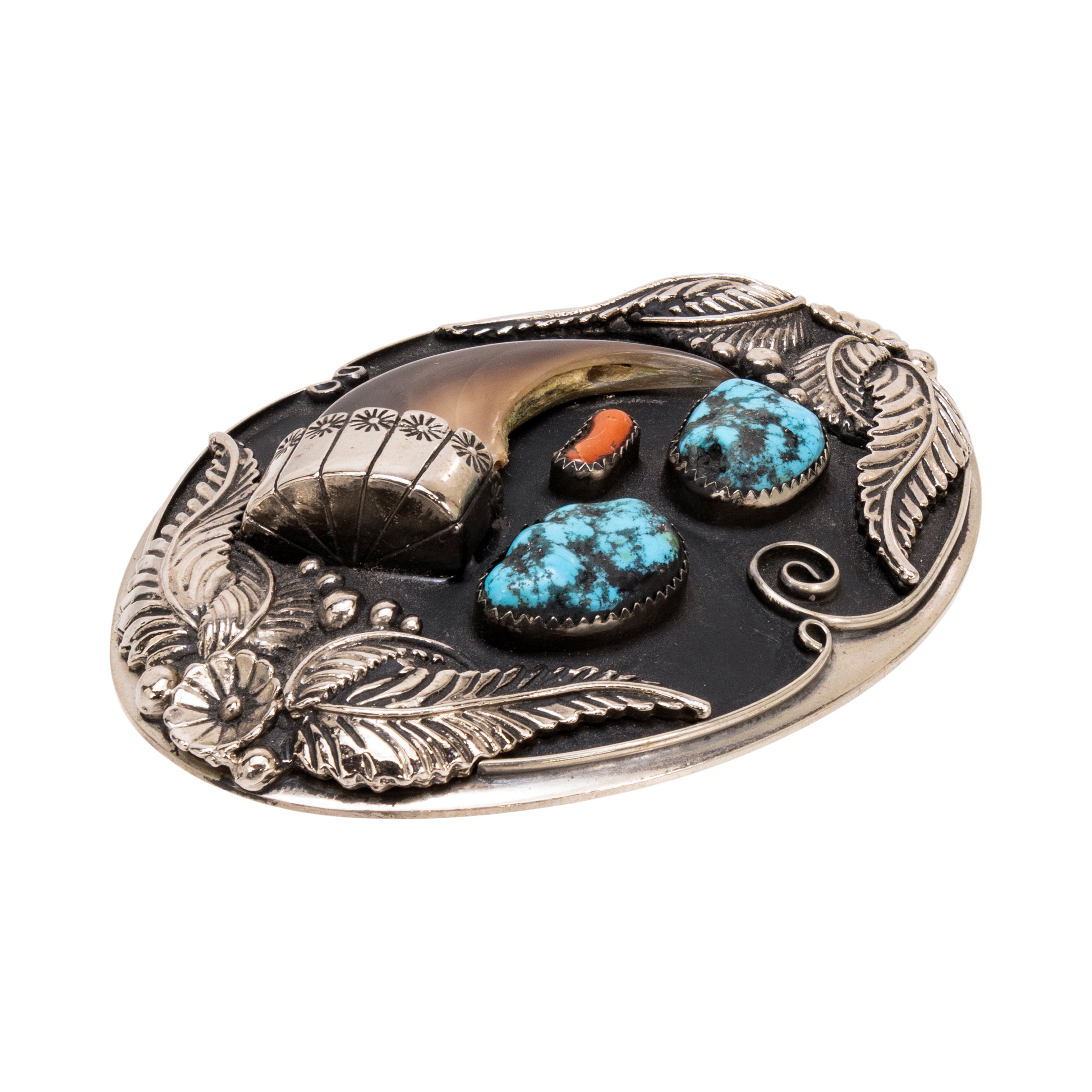 Navajo Turquoise and Bear Claw Buckle