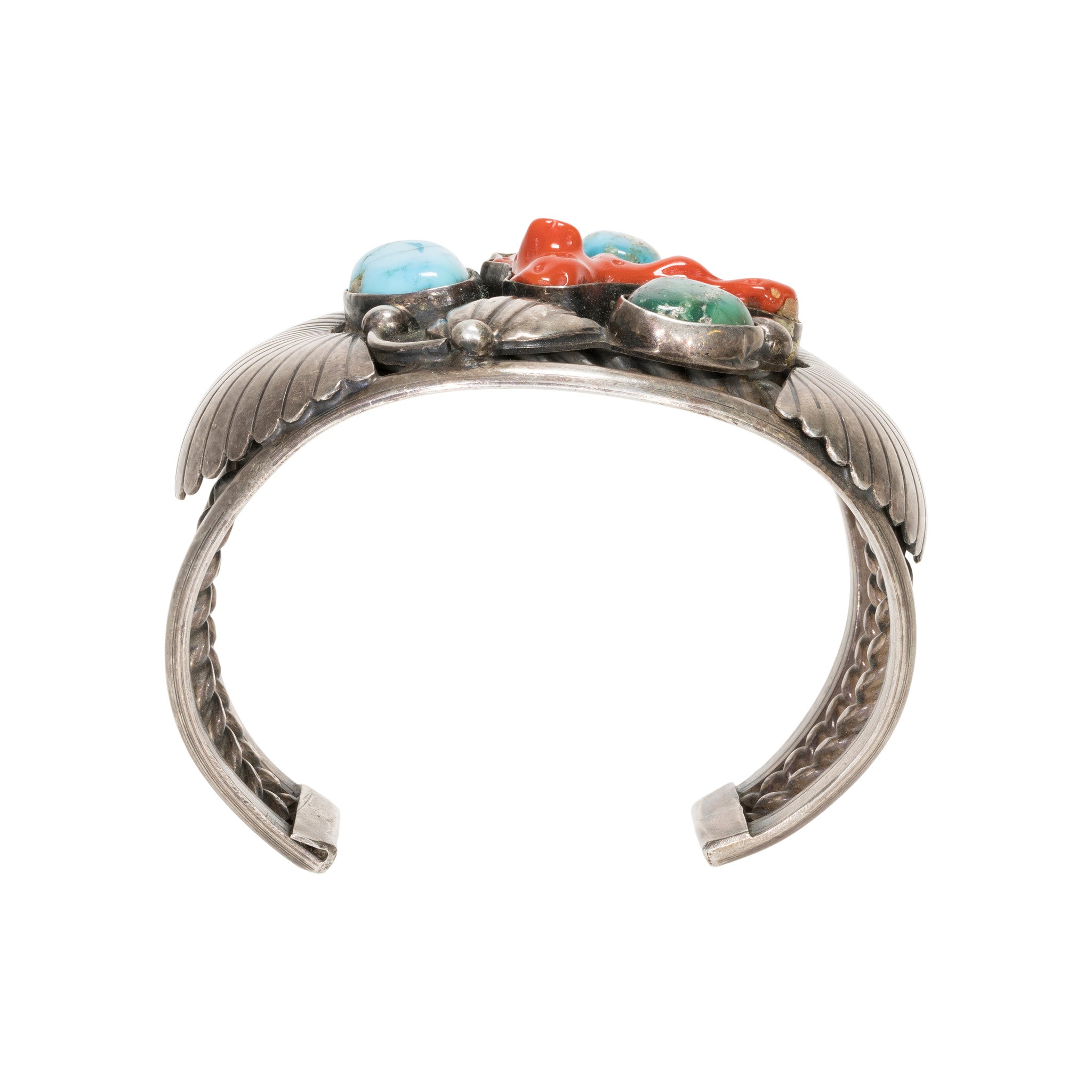 Navajo Turquoise and Coral Bracelet