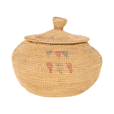Shoshone/Bannock Lidded Basket, Native, Basketry, Vertical